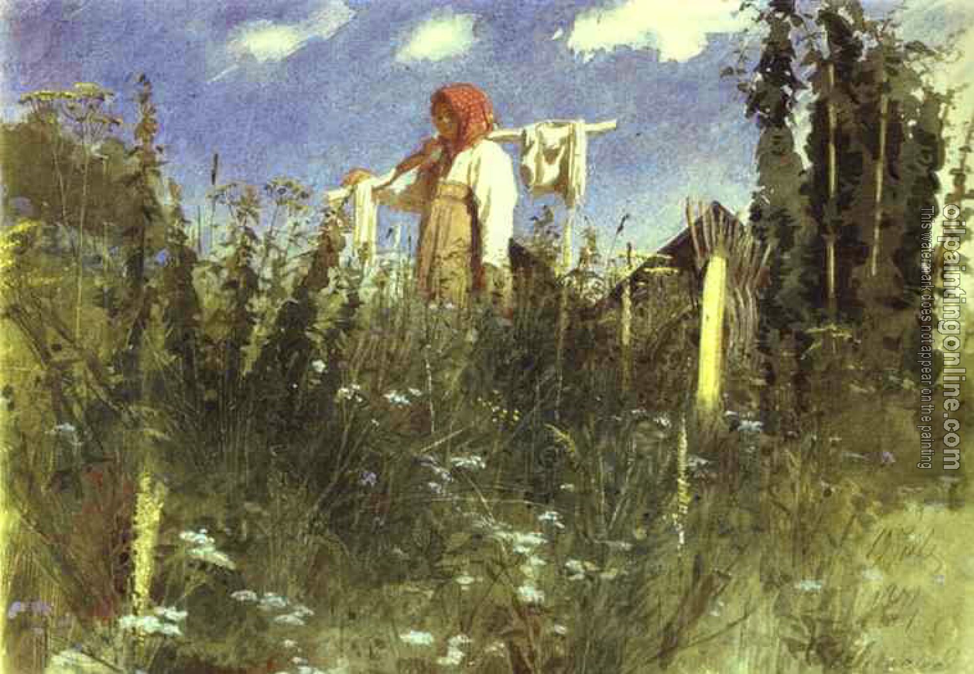 Ivan Nikolaevich Kramskoy - Girl with Washed Linen on the Yoke